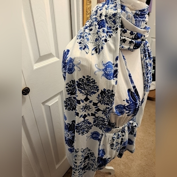 One Way Women's Floral Print Romper With Halter Top Long Bands   Size 10 - Picture 4 of 8